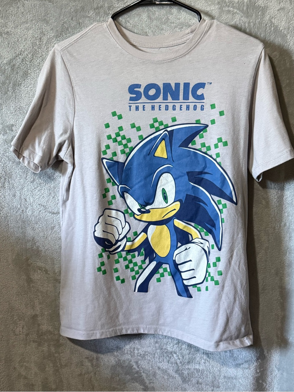 Sonic The Hedgehog Kids Graphic Tee - White with Blue & Green